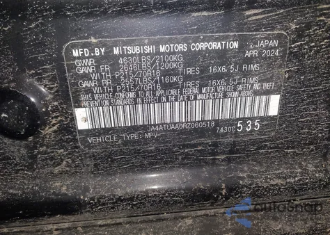 2024 Mitsubishi Eclipse Cross Es S-Awc from USA, damaged, VIN JA4ATUAA0RZ060518